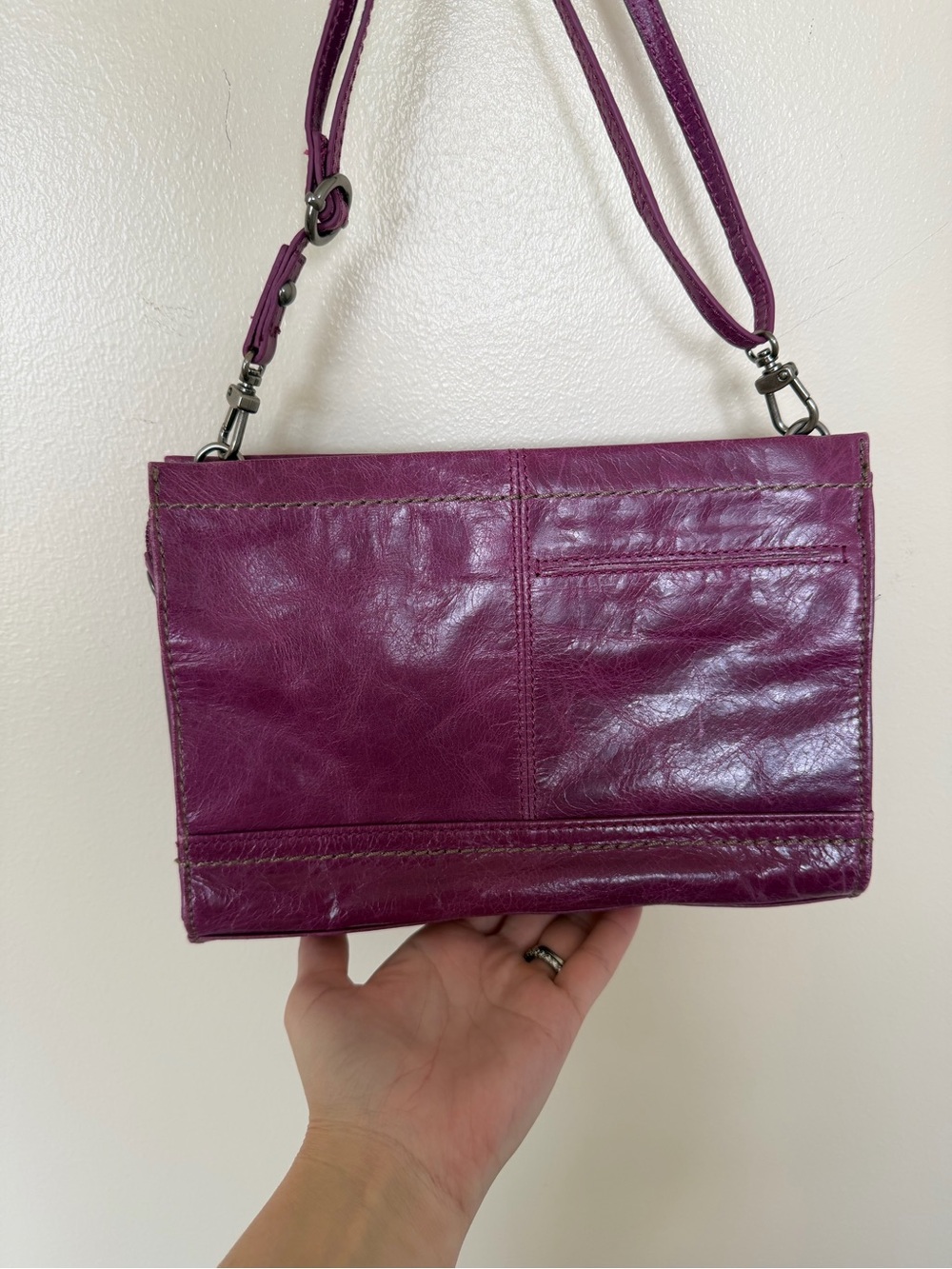 THE SAK Purple Berry Leather Crossbody Envelope Purse Bag - Picture 7 of 11